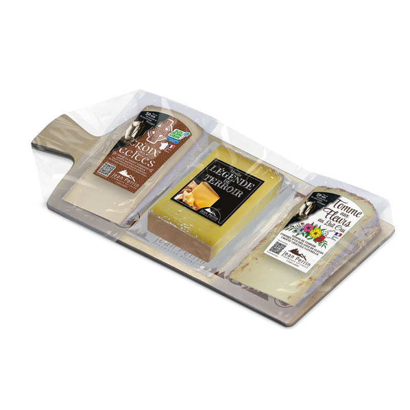 La planche du Fromager n°III 300g (Croix des Celtes-meule légende-tomme aux fleurs)