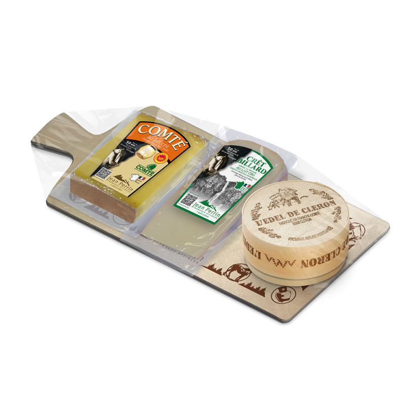 La planche du Fromager n°XVII 300g (Comté 6m-tomme Crêt billard-Edel de Cléron)