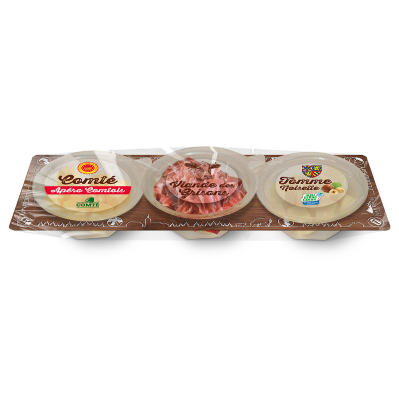 Apéro Comtois 3 saveurs (Comté-Viande des Grisons-Tomme noisette)
