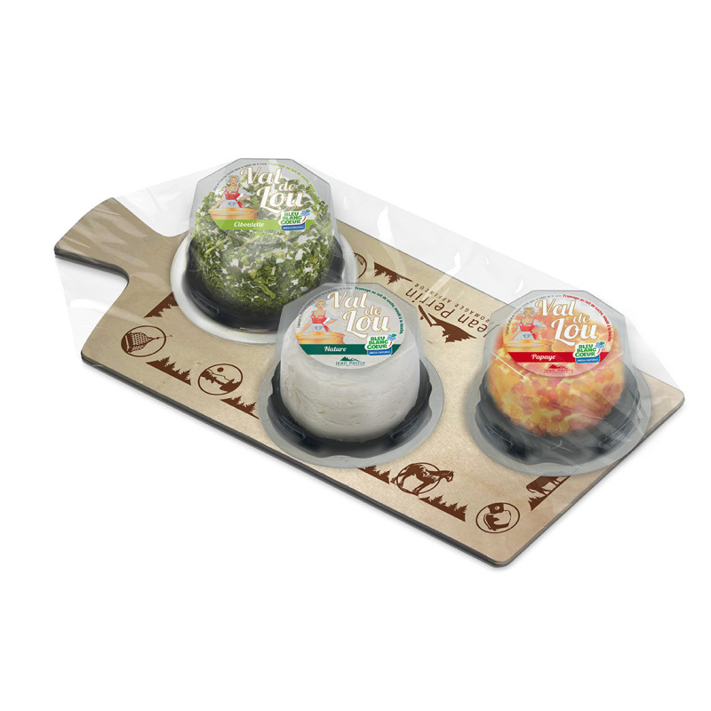 La planche du Fromager n°VII 300g (Val de lou ciboulette-Val de lou frais-Val de lou papayes)