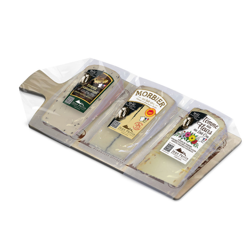 La planche du Fromager n°IX 300g (Tomme truffes-Morbier-tomme aux fleurs)