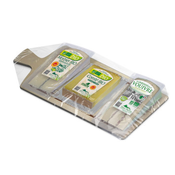 La planche du Fromager n°XXVII BIO 300g (Morbier bio-Comté 12m bio-tomme bio)