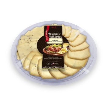 Plateau pour repas raclette 3 saveurs 540g (Morbier-Lait cru-Moutarde)